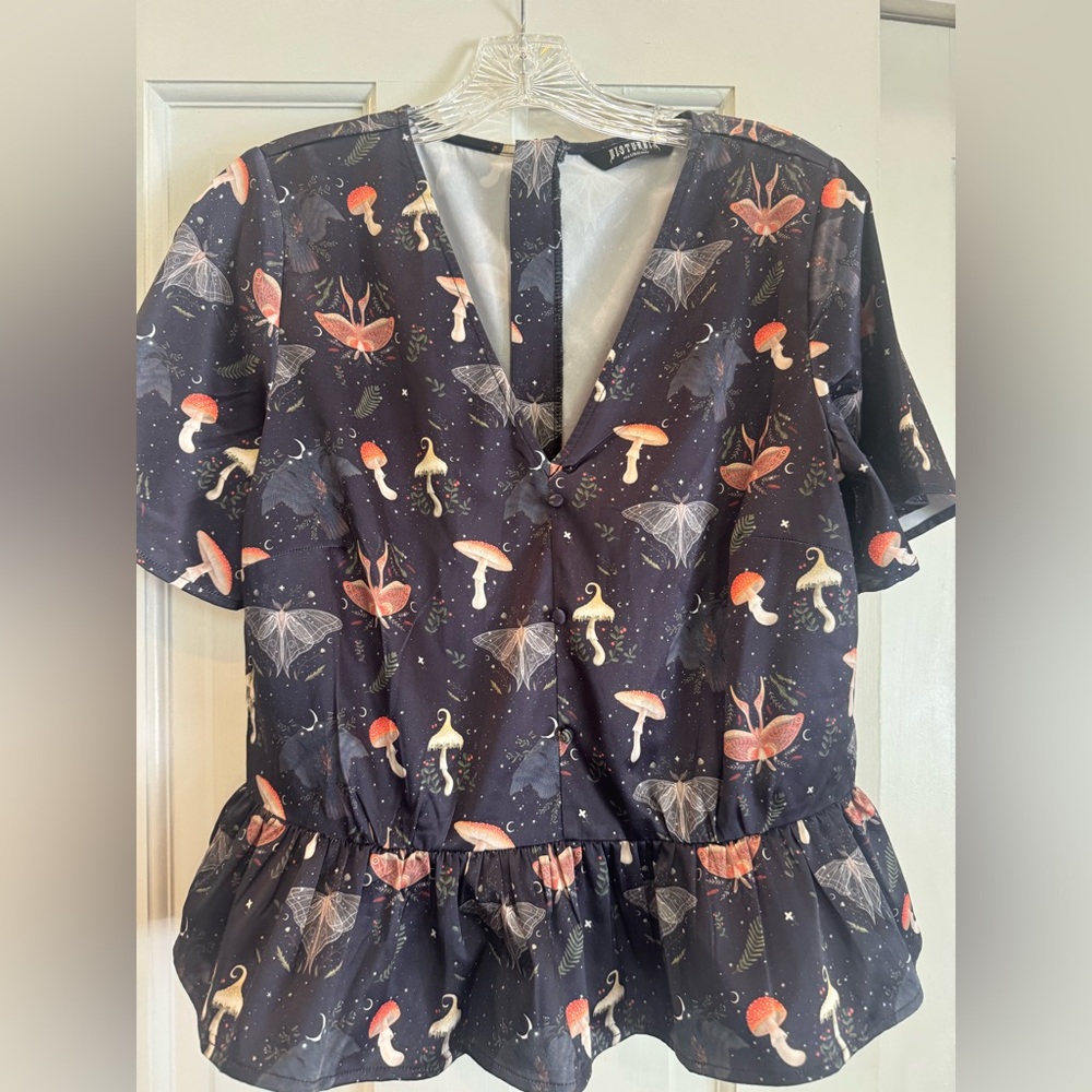 Disturbia Moth and Mushroom Top size 8